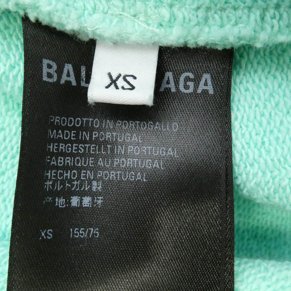 BALENCIAGA バレンシアガ 22SS 600583 TLVB8 バックロゴ刺繍 プルオーバー パーカー フーディー ライトグリーン系 XS【中古】