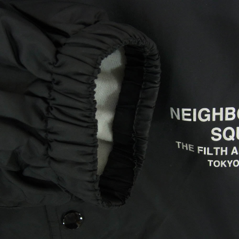 NEIGHBORHOOD ネイバーフッド 19SS 191TSNH-JKM01 SQUAD N-JKT ロゴ プリント ナイロン コーチ ジャケット ブラック系 L【中古】