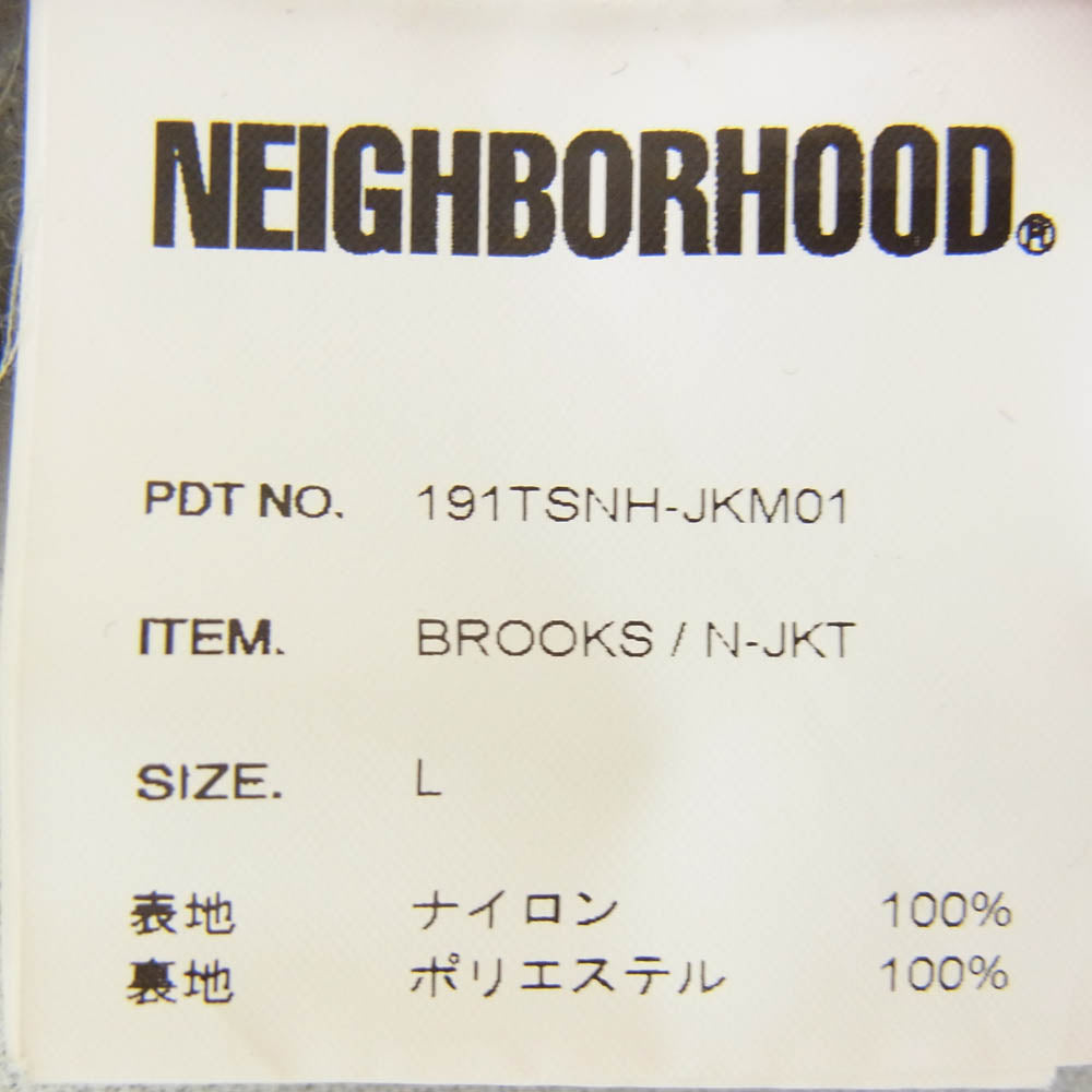 NEIGHBORHOOD ネイバーフッド 19SS 191TSNH-JKM01 SQUAD N-JKT ロゴ プリント ナイロン コーチ ジャケット ブラック系 L【中古】