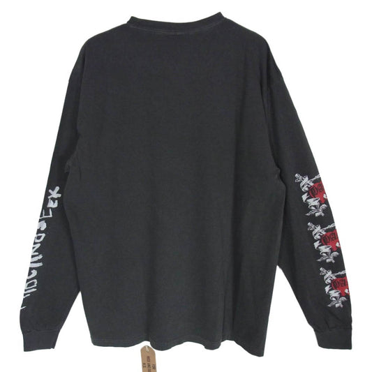 HideandSeek ハイドアンドシーク Heart And Dagger L/S Tee ハート ダガー ロングスリーブ 長袖 Tシャツ カットソー ロンT チャコール系 XL【美品】【中古】