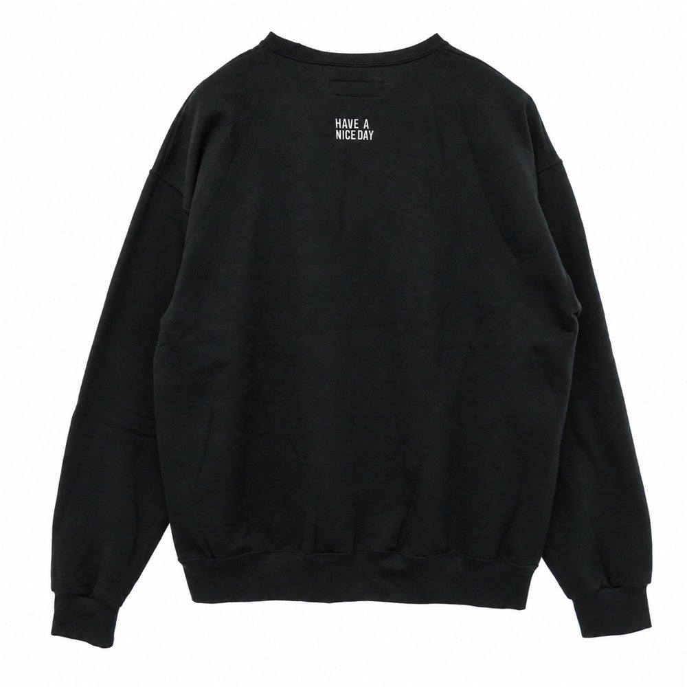 WACKO MARIA ワコマリア 26SS 26SS-WMC-SS12 CREW NECK SWEAT SHIRT ロゴ クルーネック スウェットシャツ トレーナー ブラック系 XL【中古】