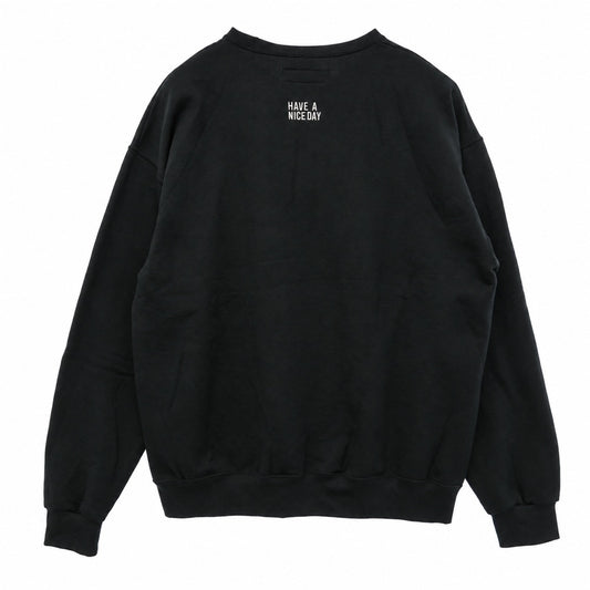 WACKO MARIA ワコマリア 26SS 26SS-WMC-SS12 CREW NECK SWEAT SHIRT ロゴ クルーネック スウェットシャツ トレーナー ブラック系 XL【中古】