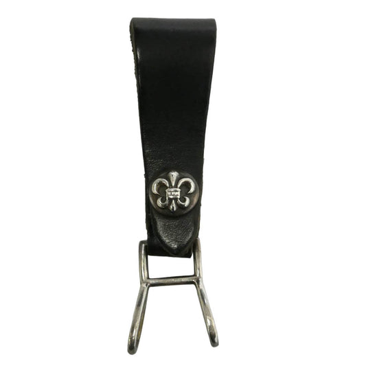 CHROME HEARTS クロムハーツ（原本無） BELT LOOP BSフレアボタン レザー ベルトループ ブラック系 シルバー系【中古】