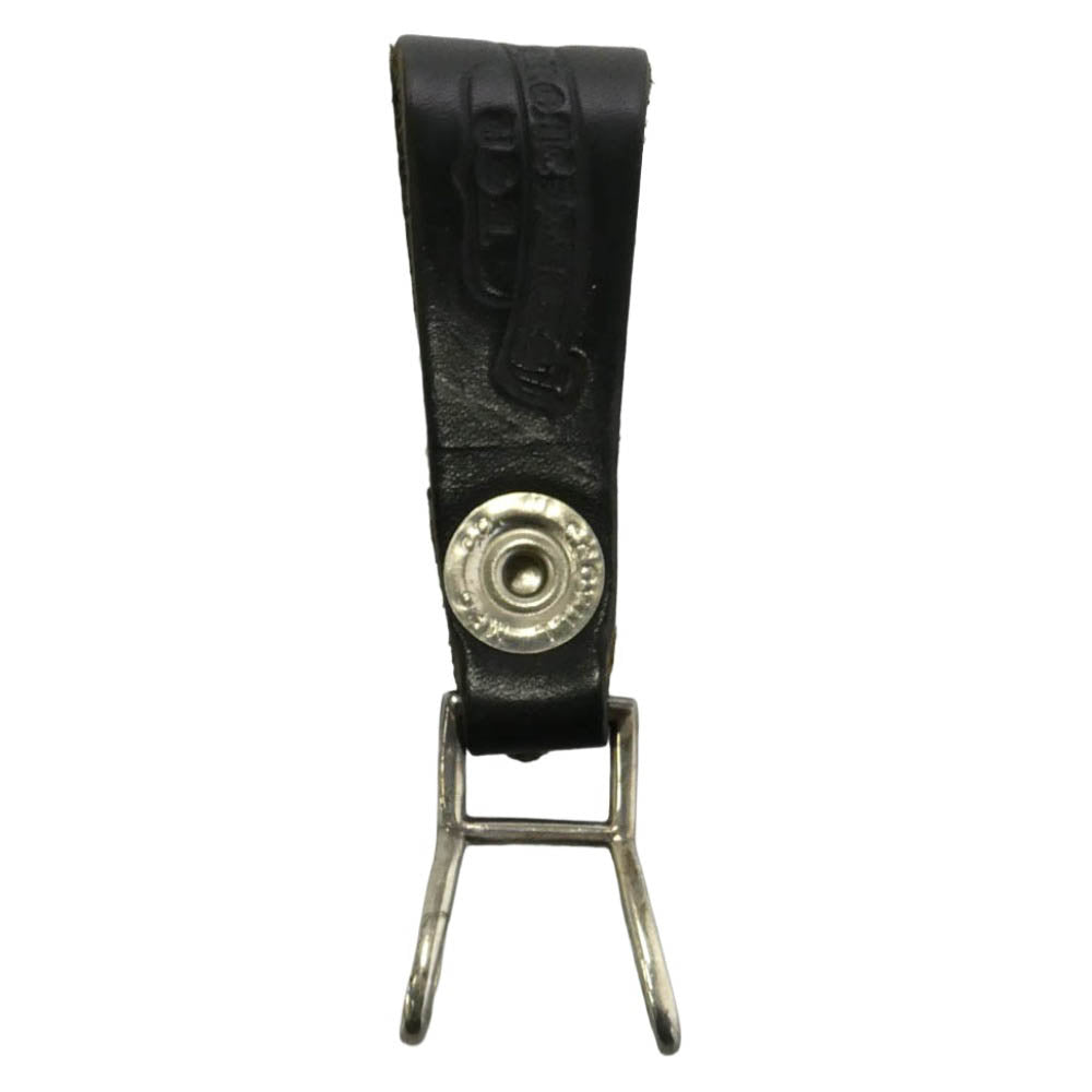 CHROME HEARTS クロムハーツ（原本無） BELT LOOP BSフレアボタン レザー ベルトループ ブラック系 シルバー系【中古】
