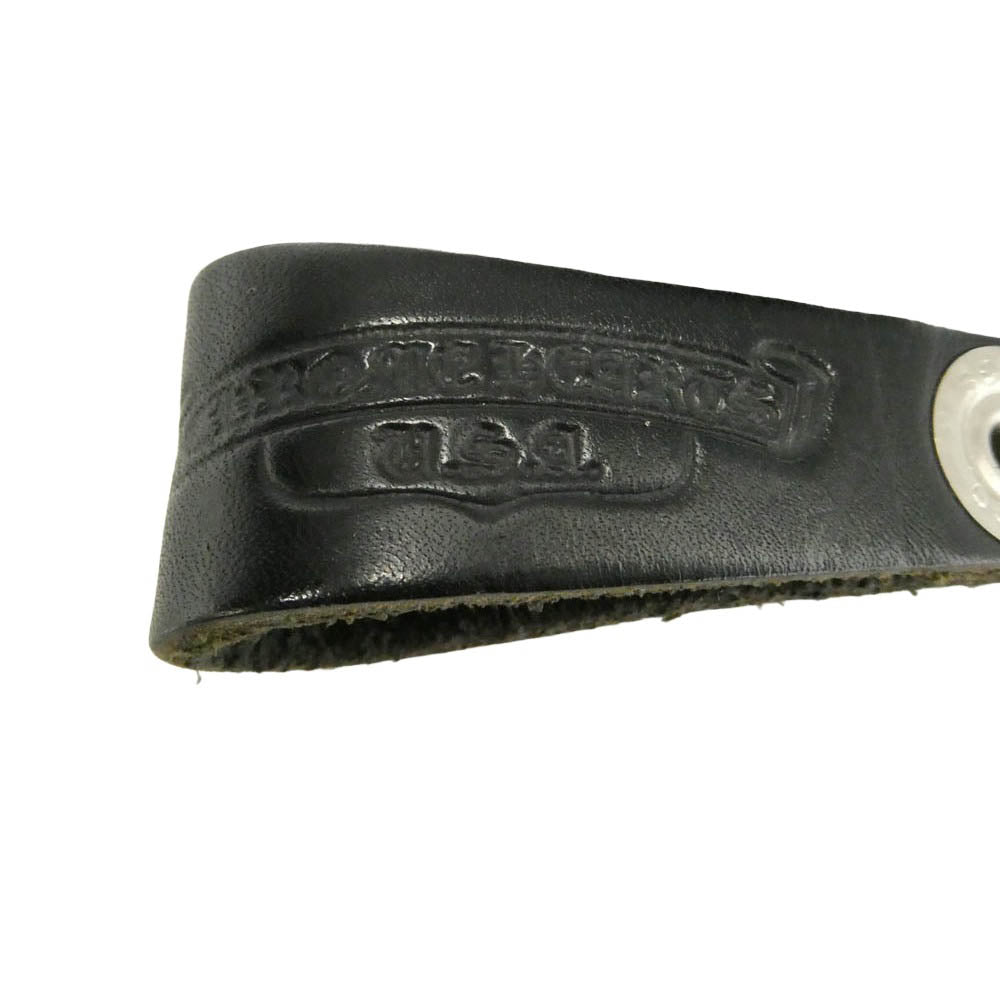 CHROME HEARTS クロムハーツ（原本無） BELT LOOP BSフレアボタン レザー ベルトループ ブラック系 シルバー系【中古】