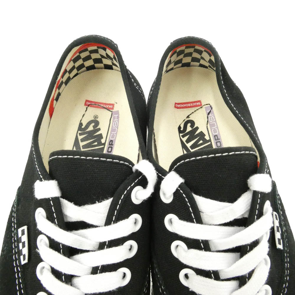 VANS バンズ 500714 AUTHENTIC オーセンティック ローカット スニーカー ブラック系 ホワイト系 26.5cm【中古】