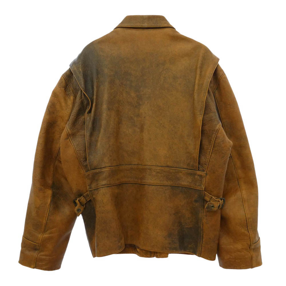 タイムアンドタイド ライダース レザー ジャケット ブラウン系 L【中古】