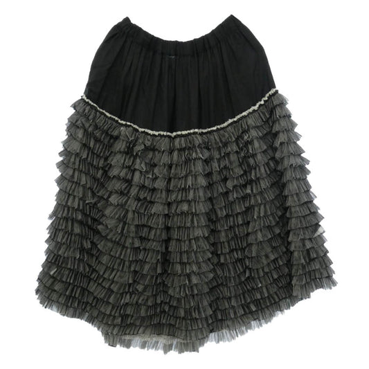 COMME des GARCONS コムデギャルソン 23AW 1L-S010 BLACK Layered Ruffle Skirt ブラック レイヤード ラッフル スカート ブラック系 S【極上美品】【中古】