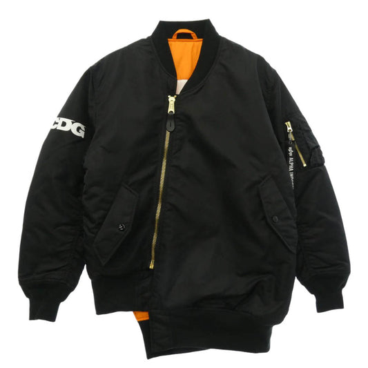COMME des GARCONS コムデギャルソン ALPHA アルファ SZ-J017 CDG × ALPHA INDUSTRIES BIAS DESINED MA-1 JACKET シーディージー アルファ インダストリーズ バイアスデザイン リバーシブル フライト ボンバージャケット ブラック系 S【極上美品】【中古】