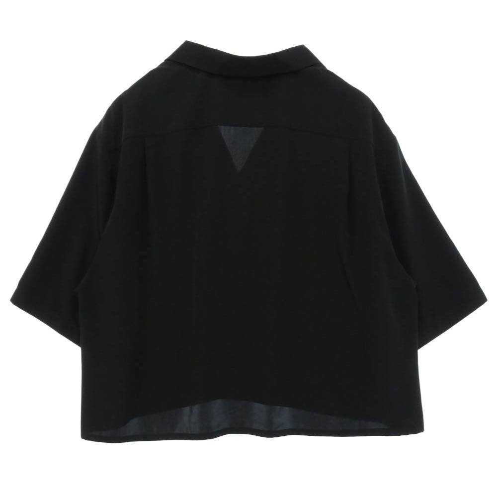LAD MUSICIAN ラッドミュージシャン 2126-112 DECHINE SHIRT JACKET 七分袖 オープンカラー デシン シャツジャケット ブラック系 42【中古】