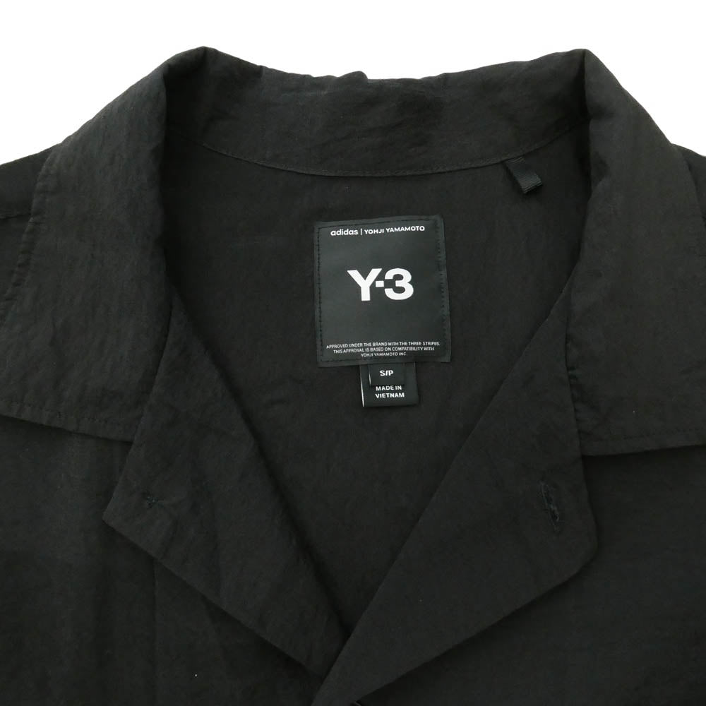 Y-3 Yohji Yamamoto ワイスリー ヨウジヤマモト 26SS KR0169 PLACED GRAPHIC SHORT SLEEVE LONG SHIRT グラフィック プリント オープンカラー 半袖 ロングシャツ ブラック系 S【中古】