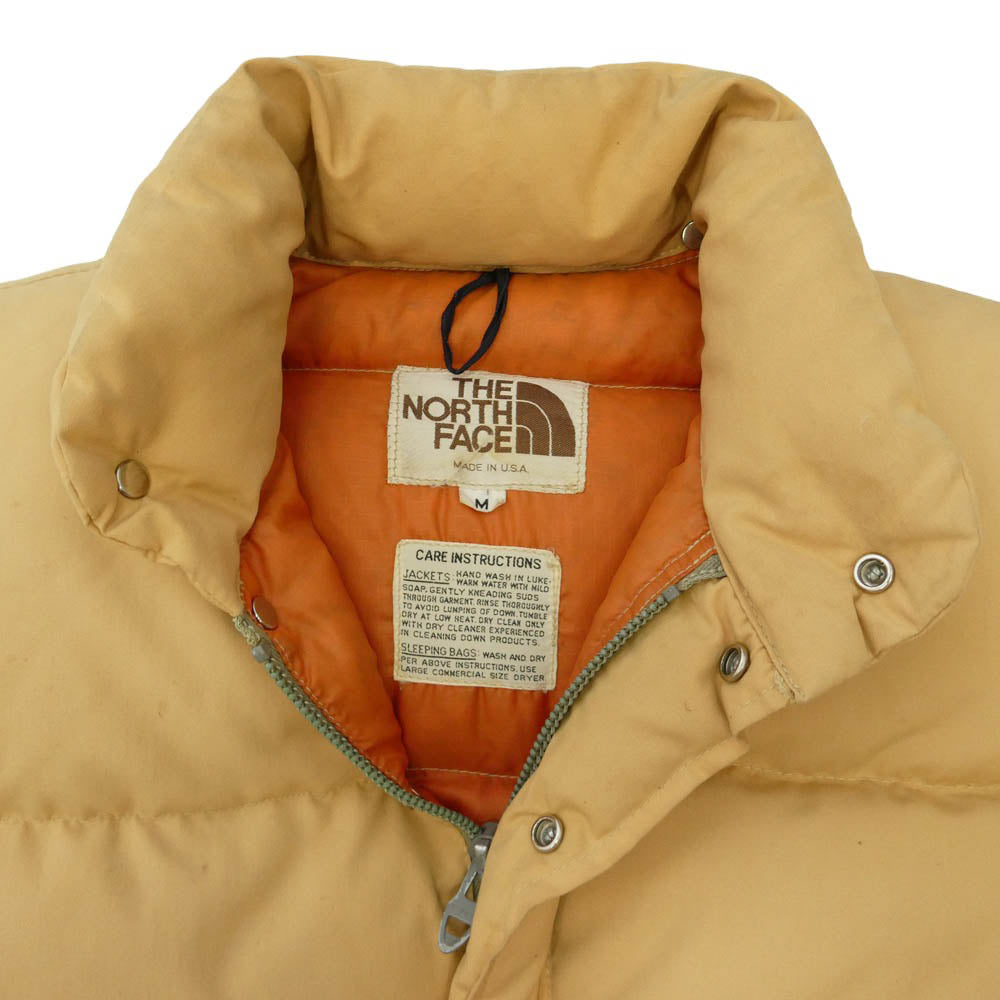 THE NORTH FACE ノースフェイス 70s vintage ヴィンテージ 茶タグ ダウン ジャケット ベージュ系 M【中古】