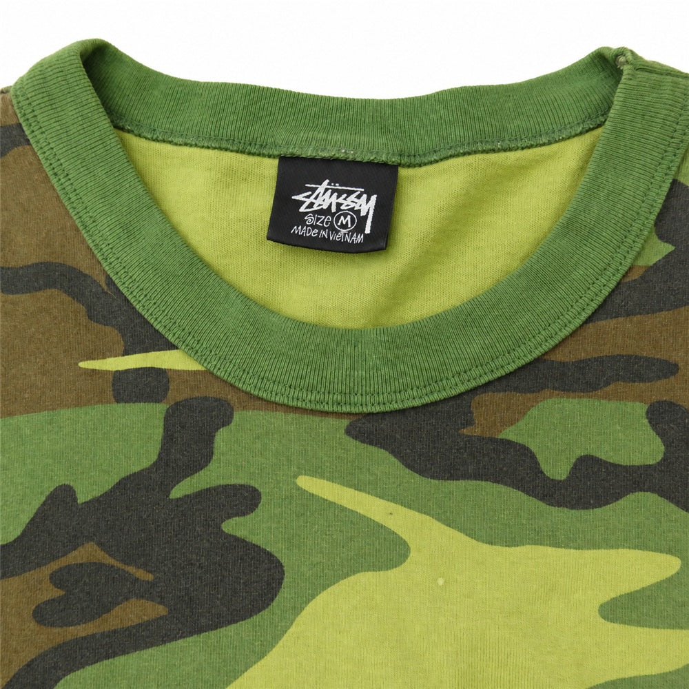 アワーレガシー STUSSY ステューシー × Stussy ステューシー Work Shop Tee Camo ワークショップ カモ 半袖 Tシャツ カーキ系 M【中古】