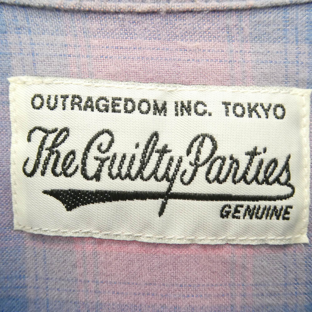 WACKO MARIA ワコマリア 22SS 22SS-WMS-OC17 OMBRE CHECK OPEN COLLAR SHIRT オンブレチェック オープンカラー 半袖シャツ ブルー系 ピンク系 XL【中古】