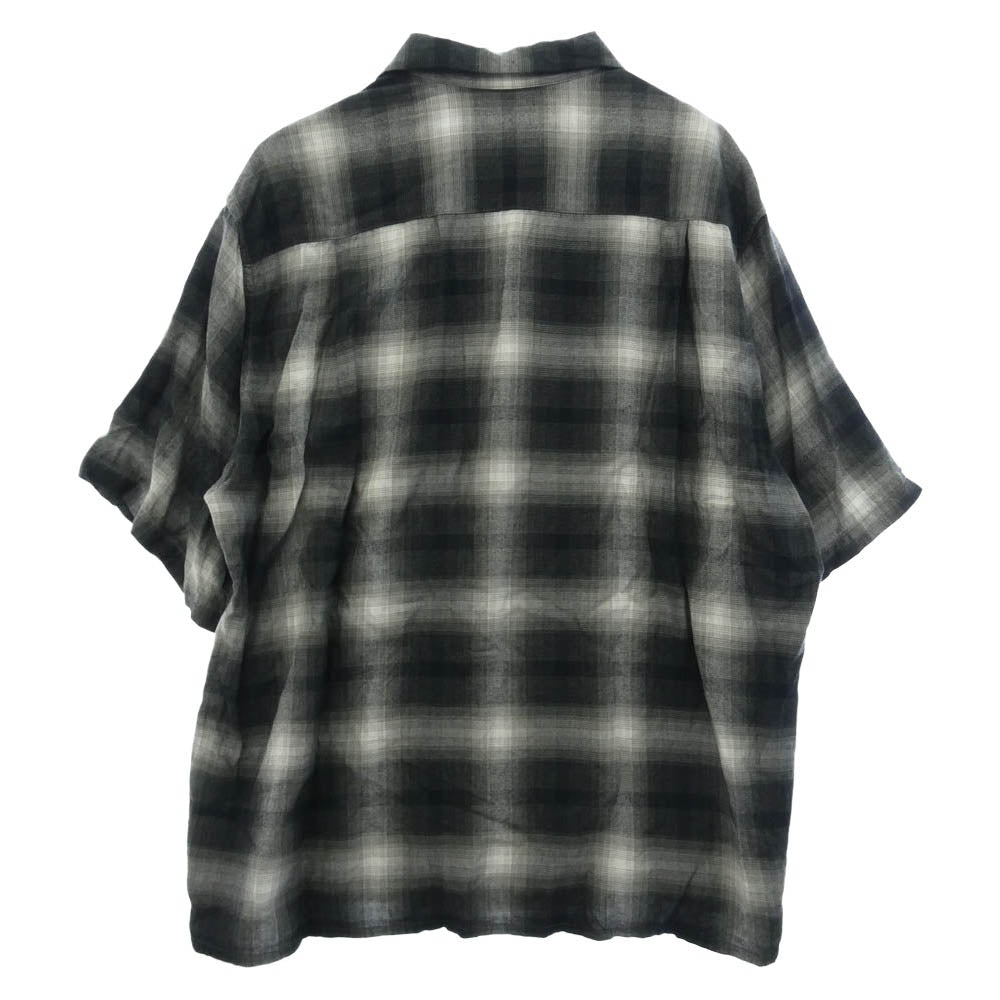 WACKO MARIA ワコマリア 25SS 25SS-WMS-OC03 OMBRE CHECK OPEN COLLAR SHIRT オンブレチェック オープンカラー 半袖シャツ ブラック系 XL【美品】【中古】