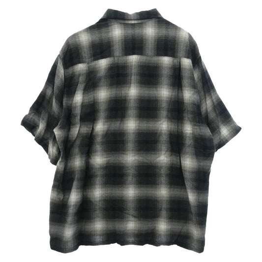 WACKO MARIA ワコマリア 25SS 25SS-WMS-OC03 OMBRE CHECK OPEN COLLAR SHIRT オンブレチェック オープンカラー 半袖シャツ ブラック系 XL【美品】【中古】