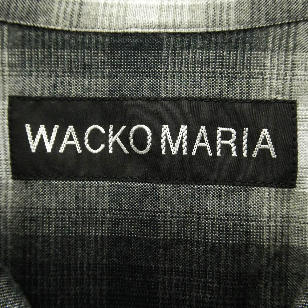 WACKO MARIA ワコマリア 25SS 25SS-WMS-OC03 OMBRE CHECK OPEN COLLAR SHIRT オンブレチェック オープンカラー 半袖シャツ ブラック系 XL【美品】【中古】