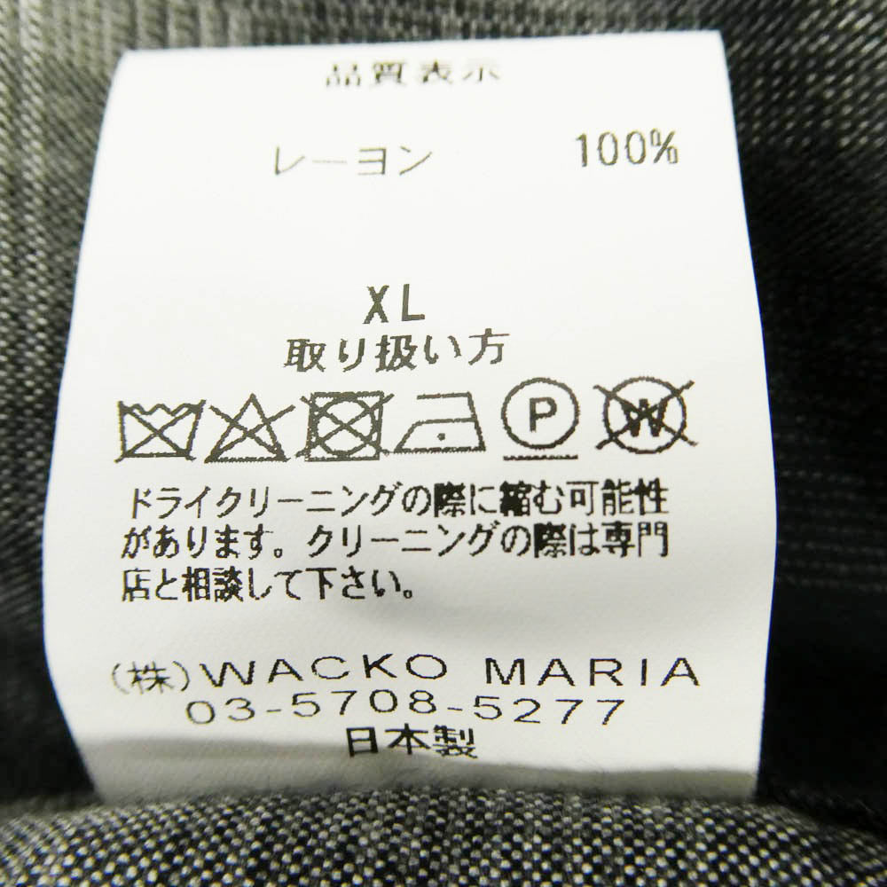 WACKO MARIA ワコマリア 25SS 25SS-WMS-OC03 OMBRE CHECK OPEN COLLAR SHIRT オンブレチェック オープンカラー 半袖シャツ ブラック系 XL【美品】【中古】