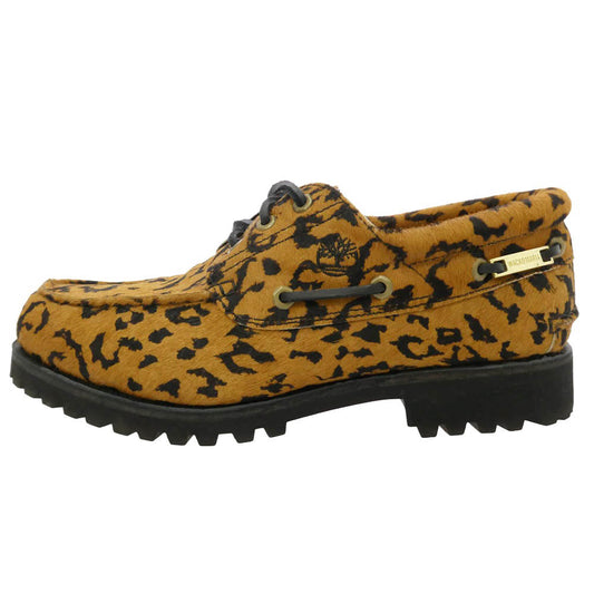 WACKO MARIA ワコマリア Timberland ティンバーランド TB0A44YFAHC × Timberland 3Eye Classic Lug Leopard ティンバーランド スリーアイ クラシック ラグ レオパード レザー ハラコ シューズ ライトブラウン系 ブラック系 27cm【美品】【中古】