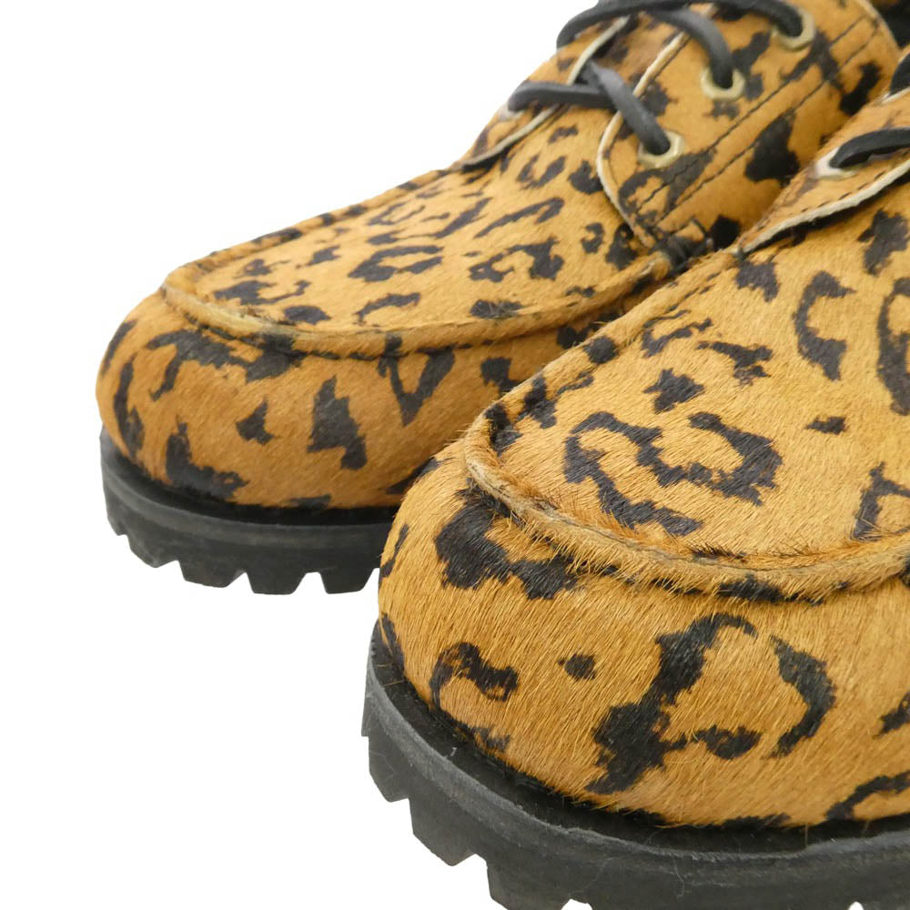WACKO MARIA ワコマリア Timberland ティンバーランド TB0A44YFAHC × Timberland 3Eye Classic Lug Leopard ティンバーランド スリーアイ クラシック ラグ レオパード レザー ハラコ シューズ ライトブラウン系 ブラック系 27cm【美品】【中古】