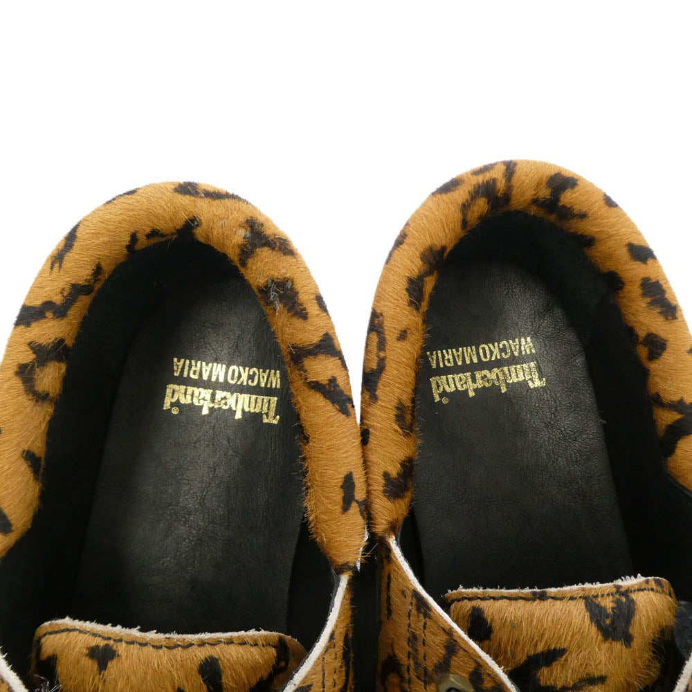 WACKO MARIA ワコマリア Timberland ティンバーランド TB0A44YFAHC × Timberland 3Eye Classic Lug Leopard ティンバーランド スリーアイ クラシック ラグ レオパード レザー ハラコ シューズ ライトブラウン系 ブラック系 27cm【美品】【中古】