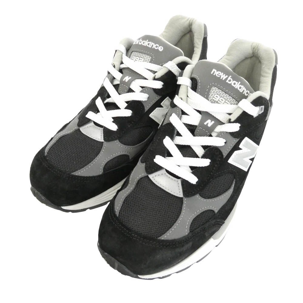NEW BALANCE ニューバランス U992BK USA製 992 スエード メッシュ ローカット スニーカー ブラック系 28cm【極上美品】【中古】