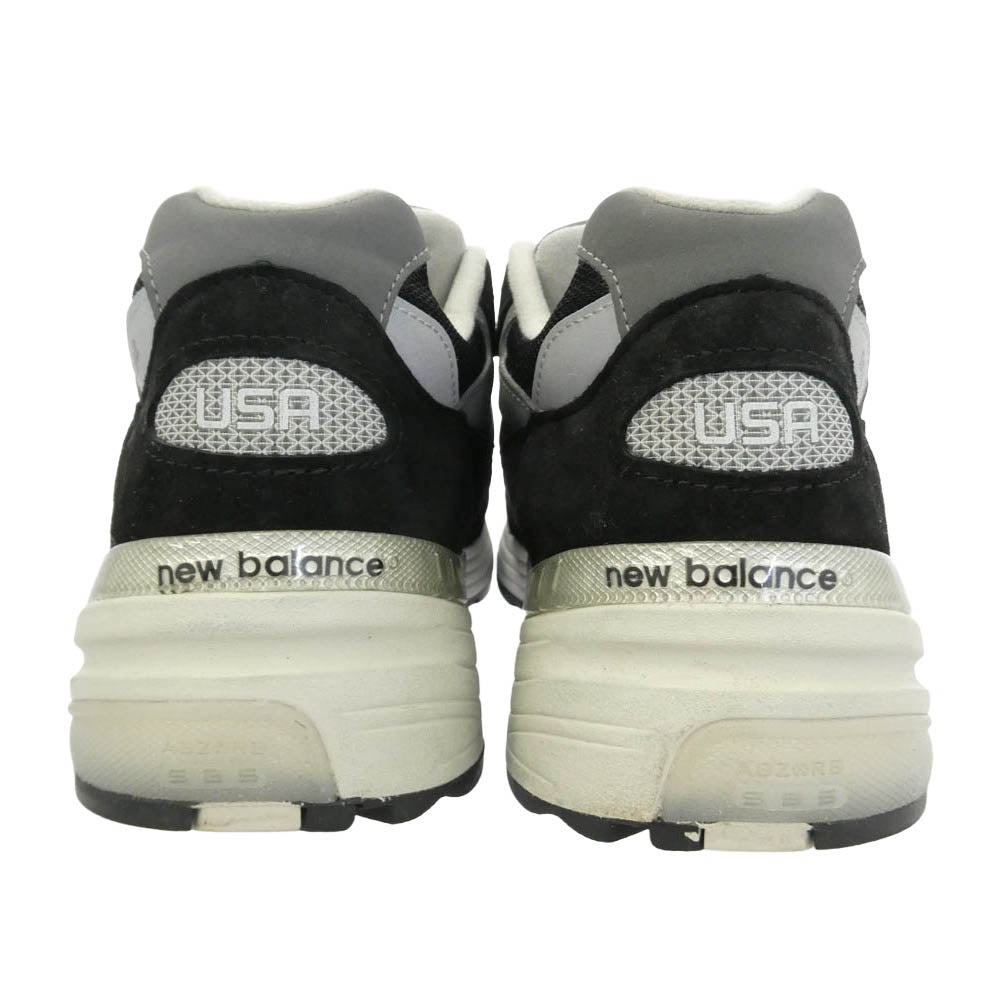 NEW BALANCE ニューバランス U992BK USA製 992 スエード メッシュ ローカット スニーカー ブラック系 28cm【極上美品】【中古】