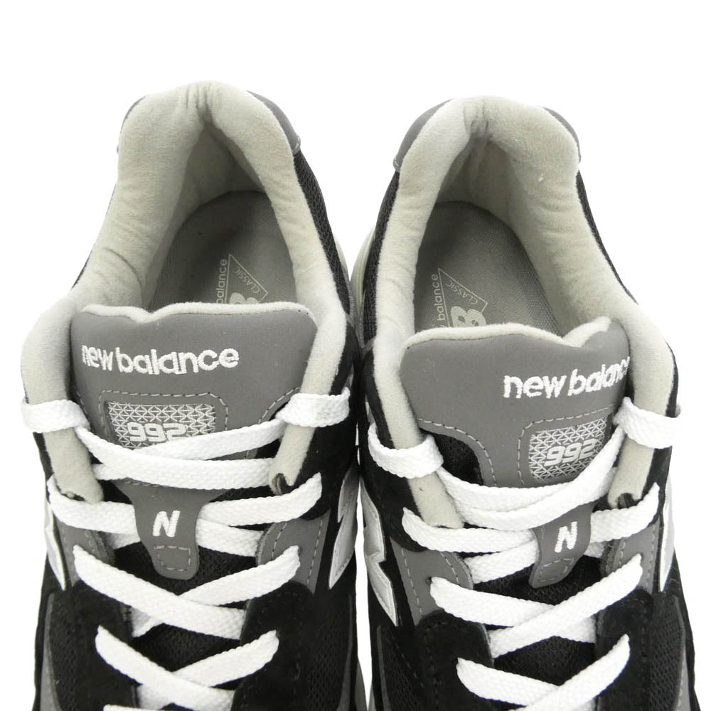 NEW BALANCE ニューバランス U992BK USA製 992 スエード メッシュ ローカット スニーカー ブラック系 28cm【極上美品】【中古】