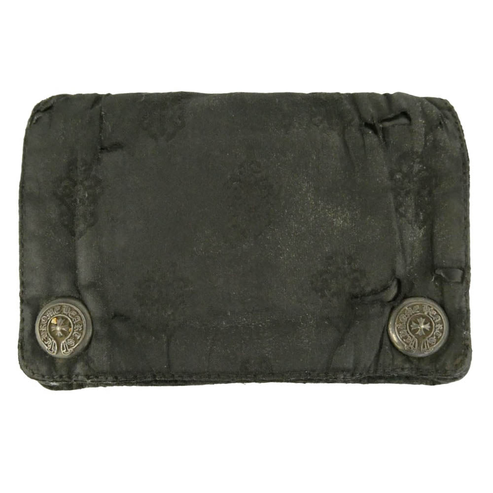 CHROME HEARTS クロムハーツ（原本無） 2ZIP WALLET NYLON 2ジップ ナイロン ウォレット 二つ折り財布 ブラック系【中古】