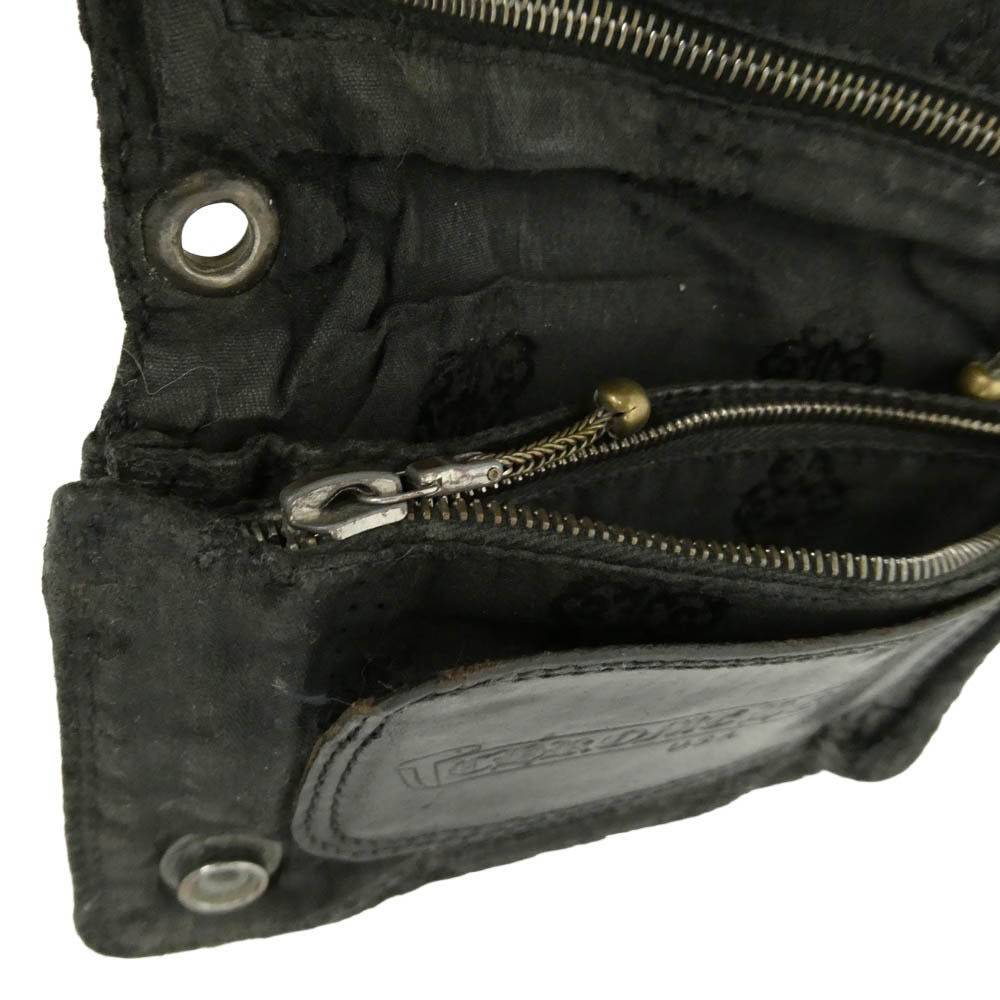 CHROME HEARTS クロムハーツ（原本無） 2ZIP WALLET NYLON 2ジップ ナイロン ウォレット 二つ折り財布 ブラック系【中古】