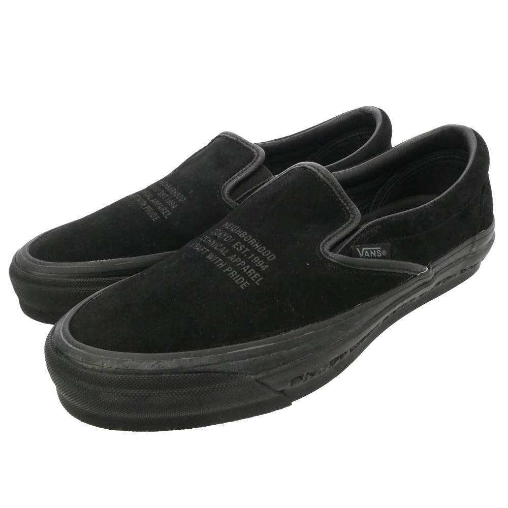 NEIGHBORHOOD ネイバーフッド VANS バンズ 25SS 251VFVNN-FWM01 × VANS OTW Classic Slip-On バンズ スエード レザー クラシック スリッポン ローカット スニーカー シューズ ブラック系 US9【中古】