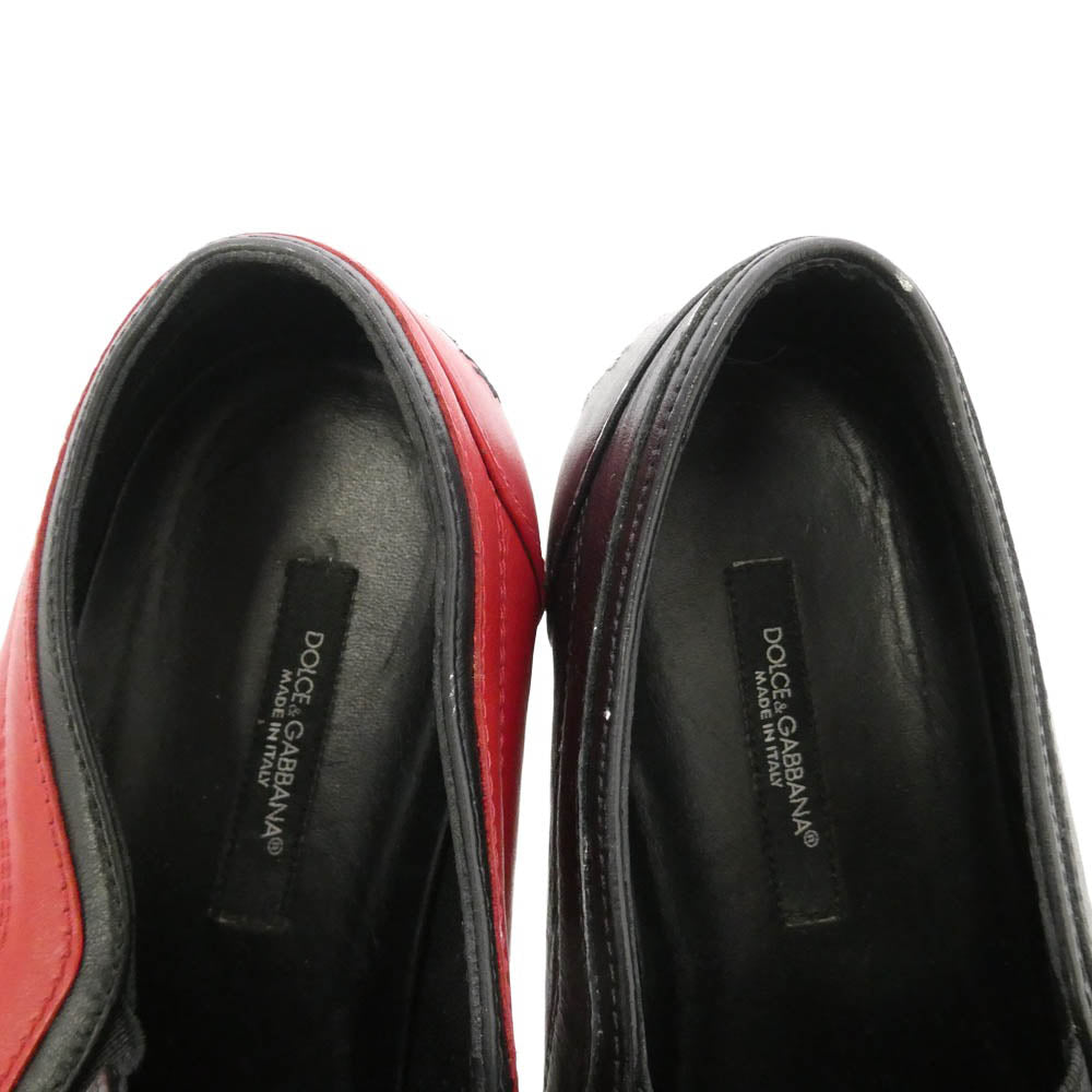 DOLCE&GABBANA ドルチェアンドガッバーナ ファミリーパッチ レザー スリッポン スニーカー マルチカラー系 38 1/2【中古】