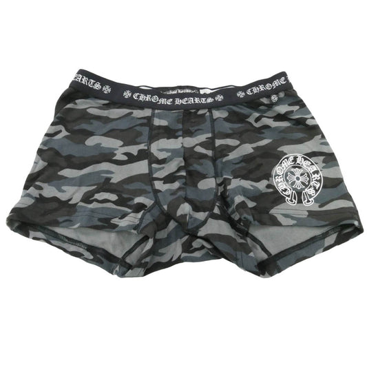 CHROME HEARTS クロムハーツ（原本無） ホースシュー CHプラス プリント ボクサーパンツ 迷彩柄 グレー系 L【新古品】【未使用】【中古】