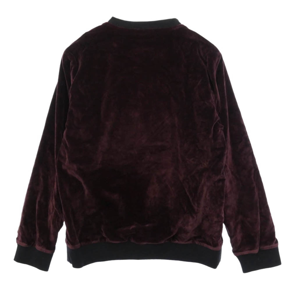 DOLCE&GABBANA ドルチェアンドガッバーナ 15AW AMORE PER SEMPRE クラウン ベルベット クルーネック スウェット トレーナー エンジ系 52【中古】