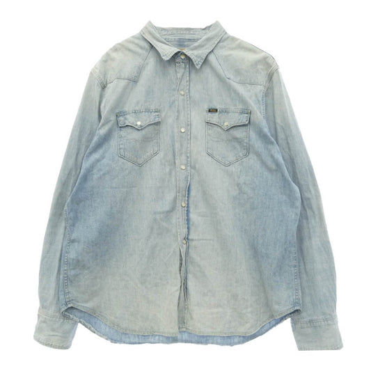 POLO RALPH LAUREN ポロ・ラルフローレン ウエスタン デニム 長袖 シャツ ライトブルー系 XXL【中古】
