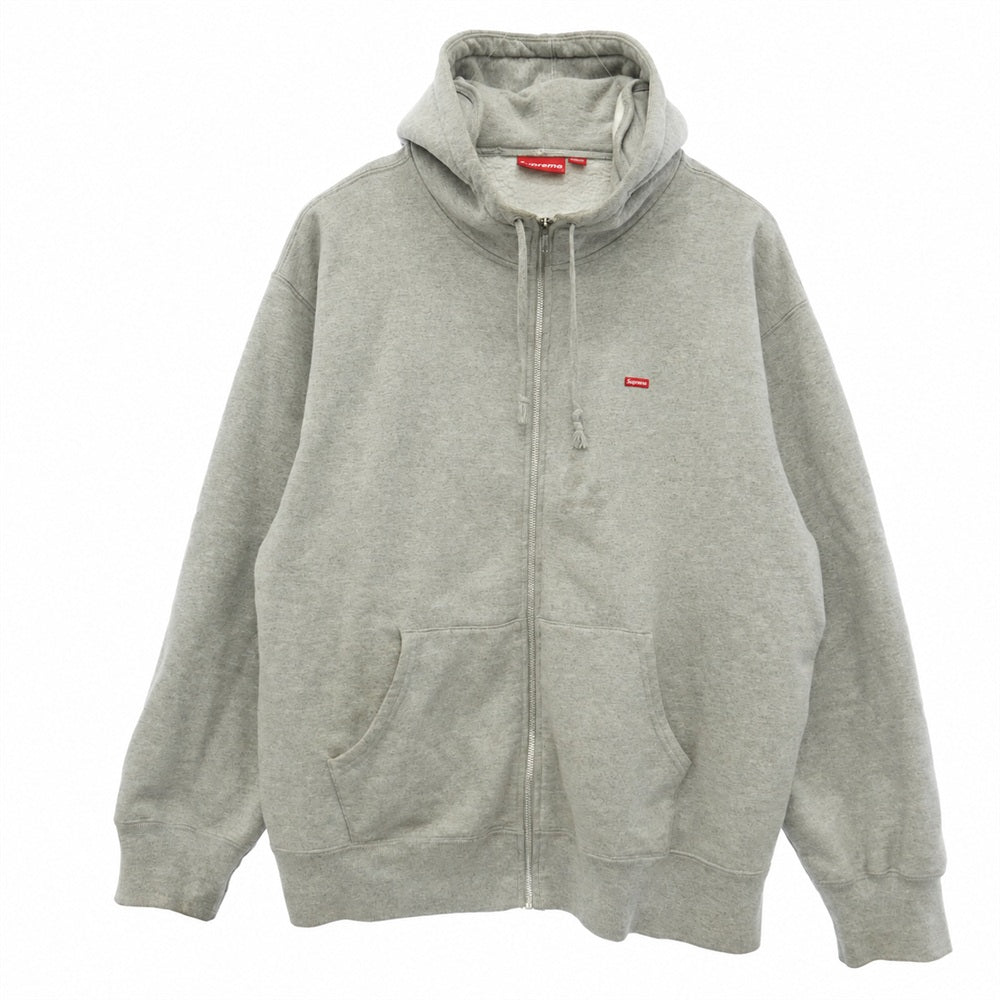 Supreme シュプリーム 21AW Small Box Zip Up Hooded Sweatshirt スモール ボックスロゴ ジップアップ フーデッド スウェットシャツ フーディー パーカー グレー系 XL【中古】