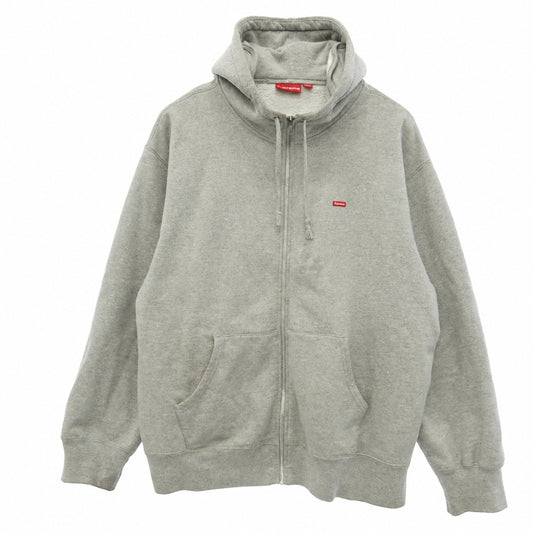 Supreme シュプリーム 21AW Small Box Zip Up Hooded Sweatshirt スモール ボックスロゴ ジップアップ フーデッド スウェットシャツ フーディー パーカー グレー系 XL【中古】