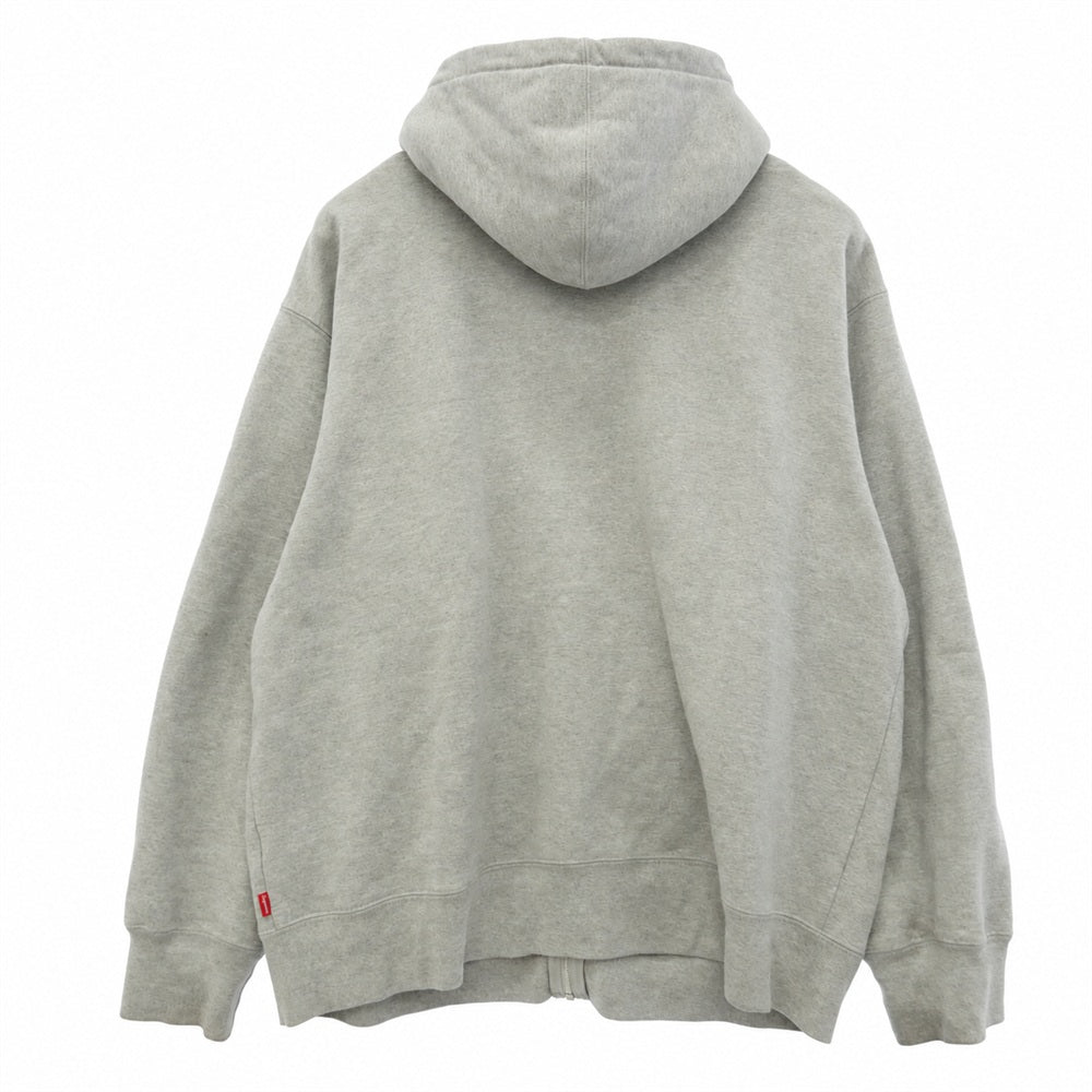 Supreme シュプリーム 21AW Small Box Zip Up Hooded Sweatshirt スモール ボックスロゴ ジップアップ フーデッド スウェットシャツ フーディー パーカー グレー系 XL【中古】