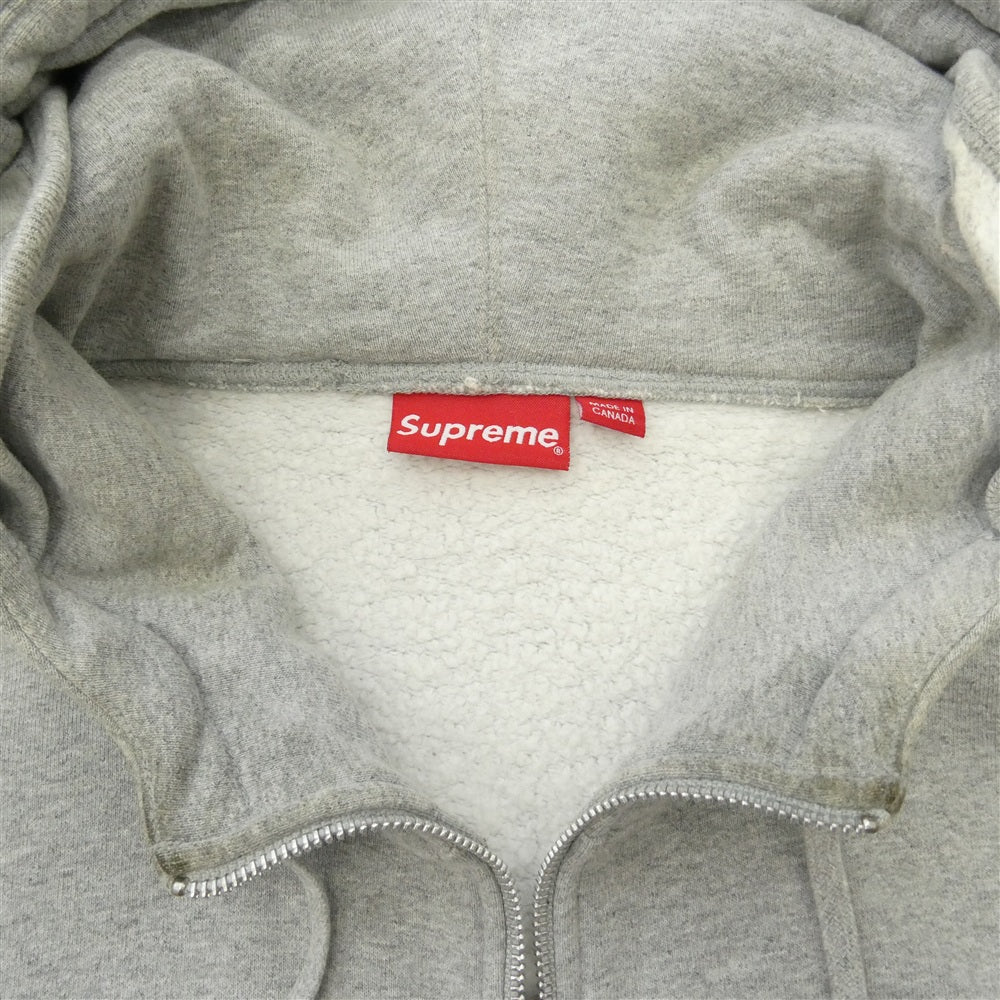 Supreme シュプリーム 21AW Small Box Zip Up Hooded Sweatshirt スモール ボックスロゴ ジップアップ フーデッド スウェットシャツ フーディー パーカー グレー系 XL【中古】