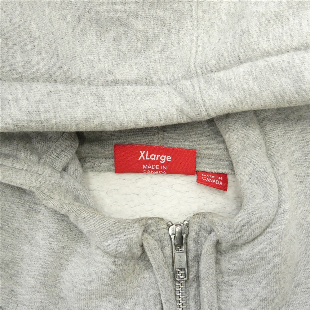 Supreme シュプリーム 21AW Small Box Zip Up Hooded Sweatshirt スモール ボックスロゴ ジップアップ フーデッド スウェットシャツ フーディー パーカー グレー系 XL【中古】