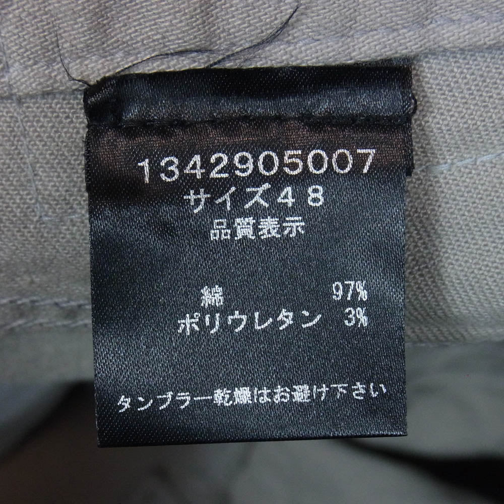 SHELLAC シェラック 1342905007 ハラコパッチ ボタンフライ スリムフレアパンツ グレー系 48【極上美品】【中古】
