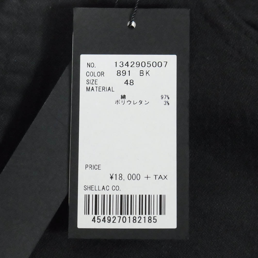 SHELLAC シェラック 1342905007 ハラコパッチ ボタンフライ スリムフレアパンツ ブラック系 48【極上美品】【中古】