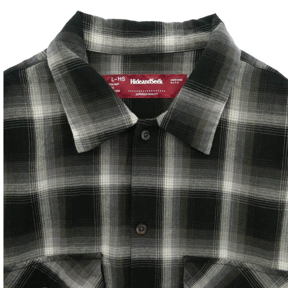 HideandSeek ハイドアンドシーク 25SS HS-010525 Check L/S Shirt チェック 長袖 シャツ ブラック系 L【中古】