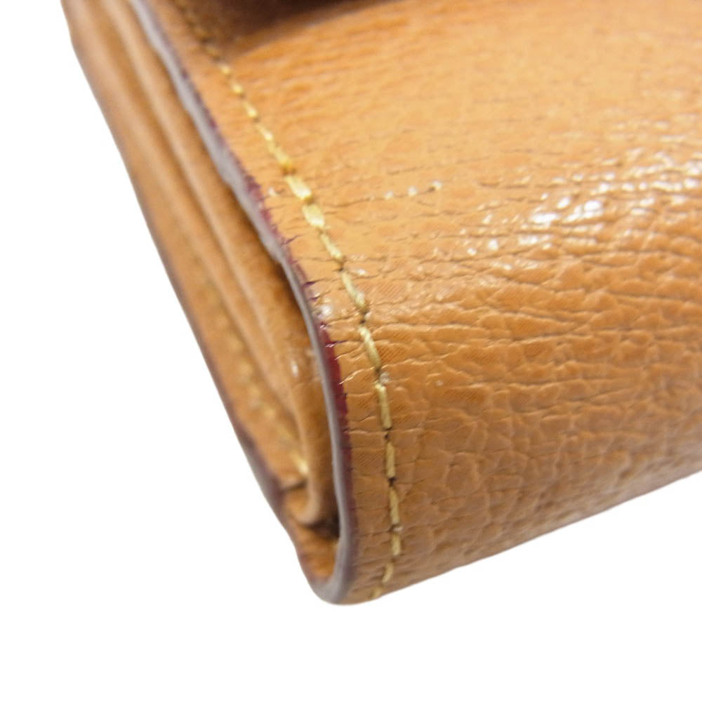 Vivienne Westwood ヴィヴィアンウエストウッド オーブ メタル ロゴ 三つ折り レザー ミニ ウォレット 財布 ブラウン系【中古】