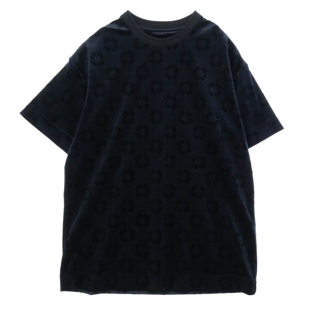 GIVENCHY ジバンシィ 25SS BM71MG316Z Monogram 72 Velvet T-Shirt モノグラム 72 ベルベット 半袖 Tシャツ ネイビー系 S【美品】【中古】
