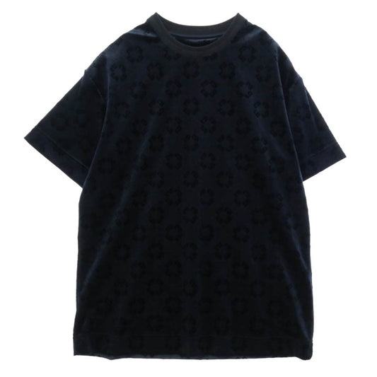 GIVENCHY ジバンシィ 25SS BM71MG316Z Monogram 72 Velvet T-Shirt モノグラム 72 ベルベット 半袖 Tシャツ ネイビー系 S【美品】【中古】