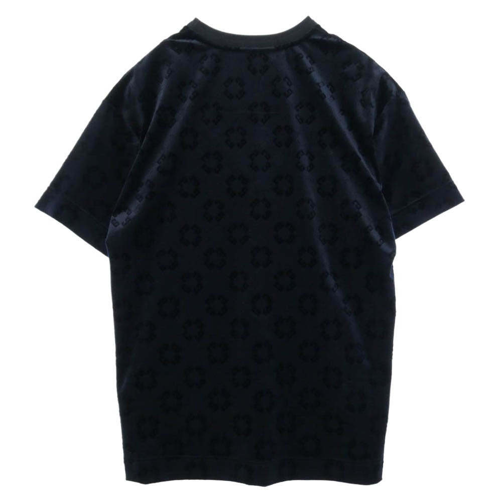GIVENCHY ジバンシィ 25SS BM71MG316Z Monogram 72 Velvet T-Shirt モノグラム 72 ベルベット 半袖 Tシャツ ネイビー系 S【美品】【中古】
