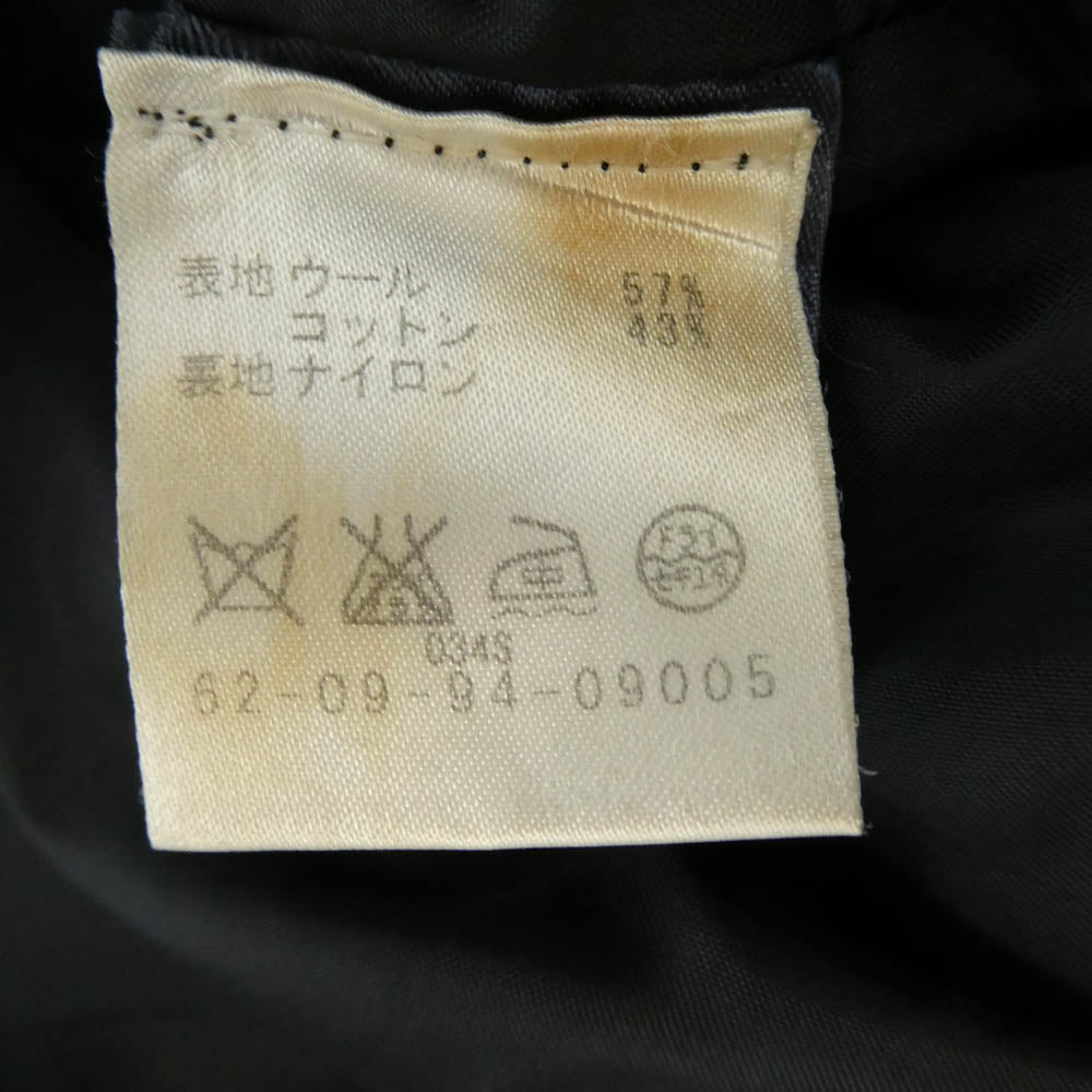 Herno ヘルノ 62-09-94-09005 ウール コットン ヘリンボーン 比翼 シングル ハーフコート ネイビー系 46【中古】