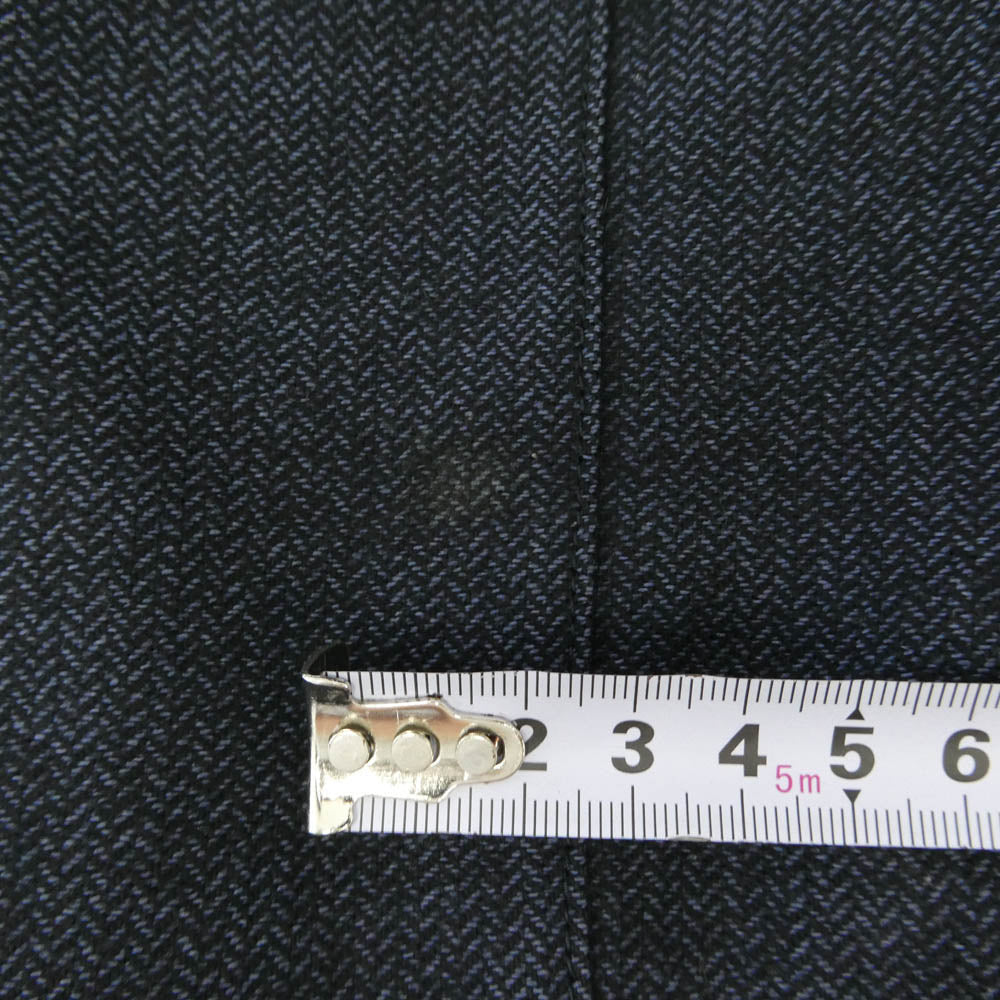 Herno ヘルノ 62-09-94-09005 ウール コットン ヘリンボーン 比翼 シングル ハーフコート ネイビー系 46【中古】