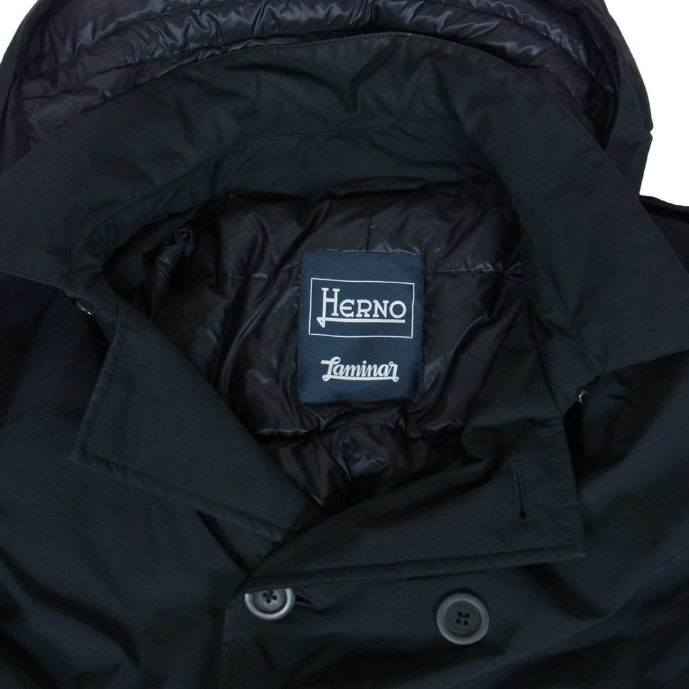Herno ヘルノ PI071UL-11121-9300 Laminar GORE-TEX ラミナー ゴアテックス ダウントレンチコート ブラック系 50【中古】